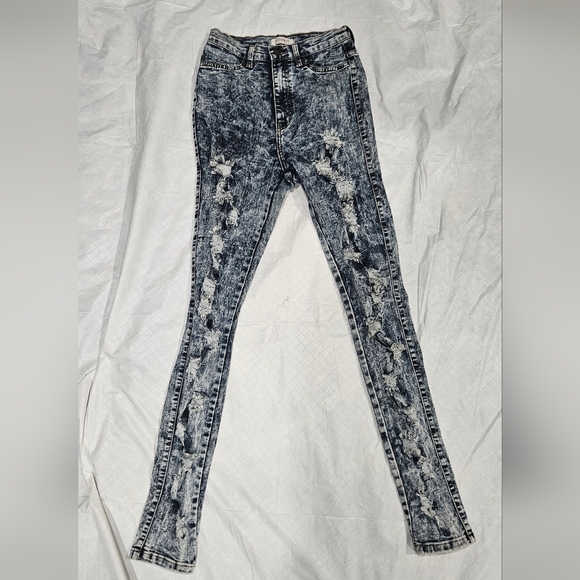 Vibrant Acid Wash Ripped Jeans SZ 7 - Picture 1 of 3